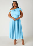 Plus Size Maxi Dress Blue Infinity Dress Multi Way Dress