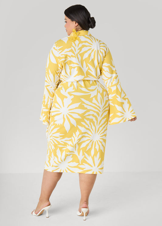 Floral Print Wrap Dress