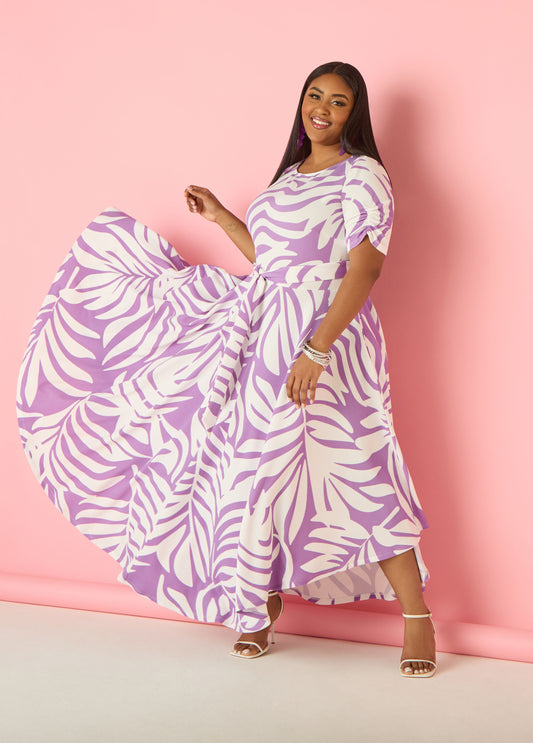 Plus Size Purple Maxi Dress Plus Size Fit Flare A Line Dress