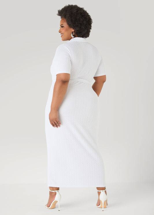 Textured Maxi Shirtdress