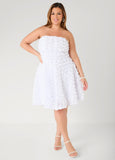 Strapless Rosette A Line Dress