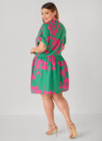 Cuffed Floral Babydoll Dress