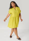 Cuffed V Neck Babydoll Dress