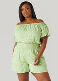 Off The Shoulder Swirl Romper