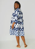 Flounced Ikat Print Dress