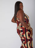 Chain Link Print Bodycon Dress
