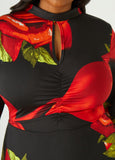 Rose Ruched A Line Dress