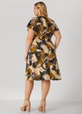 Abstract Print Satin Dress