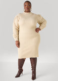 Plus Size Textured Metallic Sweater Dress