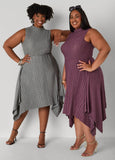 Pleated Asymmetric Skirt