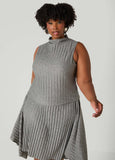 Mock Neck Pleated Top