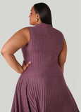 Pleated Mock Neck Top