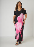 Cold Shoulder Rose Maxi Dress