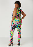 Abstract Print Joggers Jumpsuit