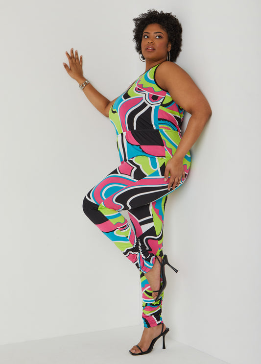 Plus Size Retro Joggers Jumpsuit Plus Size Party Jumpsuits
