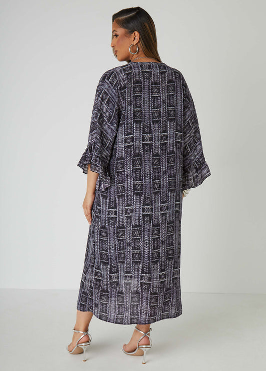 Plus Size Printed Duster Plus Size Lightweight Jacket