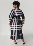 Plaid Maxi Cardigan Dress