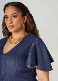 Textured Denim A Line Dress