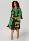 Watercolor Textured A Line Dress