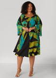 Watercolor Textured A Line Dress