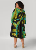 Watercolor Textured A Line Dress