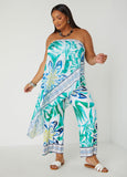 Layered Tropical Print Jumpsuit
