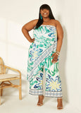 Layered Tropical Print Jumpsuit