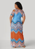 Cold Shoulder Zigzag Print Dress