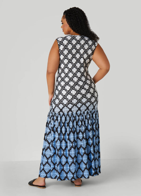 Kaleidoscope Drop Waist Dress