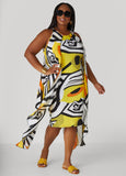 Layered Geo Print Dress