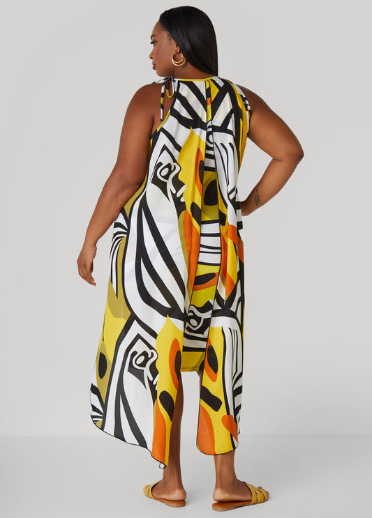 Layered Geo Print Dress