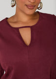 Bell Sleeved Faux Suede Dress
