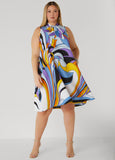 Scarf Print Swing Dress