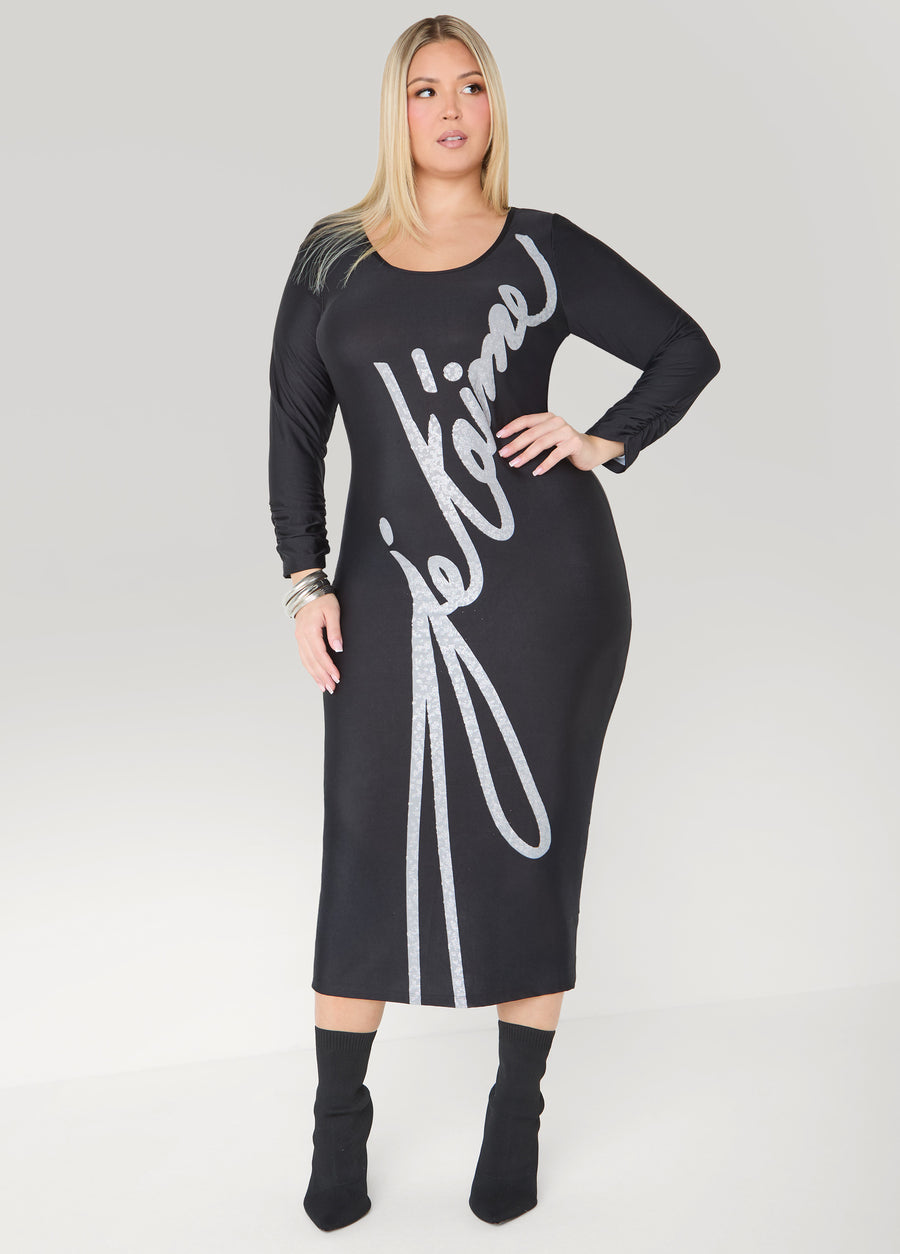 Plus Size Je Taime Glittered Maxi Dress