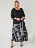 Plus Size Textured Greek Key Maxi Dress