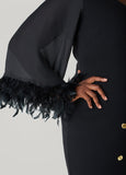 Feather Trimmed Blazer Dress
