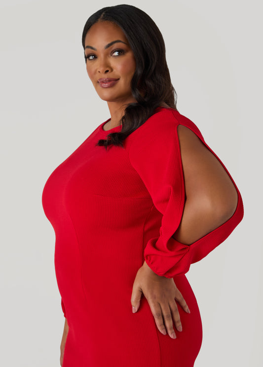 Feather Trimmed Sheath Dress