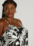 Graffiti Print Slip Dress