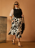 Plus Size Satin Slip Dress Black White Sexy Date Night Midi Dress