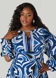 Cutout Floral A Line Dress