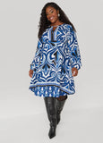 Plus Size Cutout Floral A Line Dress