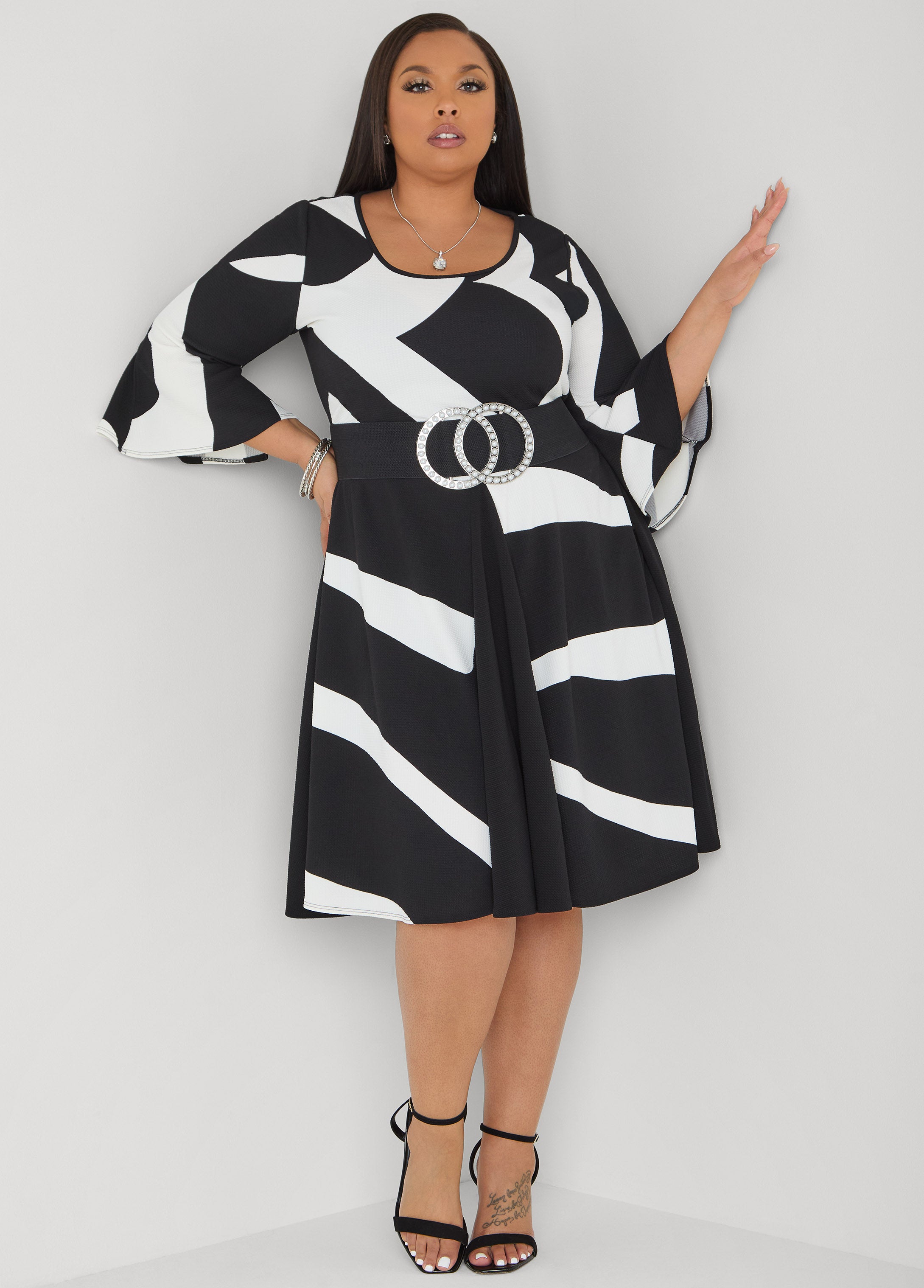 Printed Textured A Line Dress – Ashley Stewart Printed Textured A Line Dress – Ashley Stewart