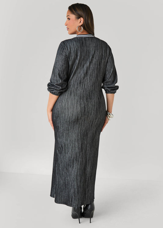 Textured Denim Maxi Dress