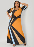 Knotted Geo Print Maxi Dress
