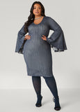 Textured Denim Sheath Dress