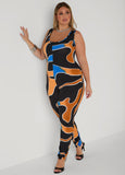 Abstract Print Catsuit