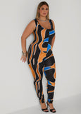 Abstract Print Catsuit
