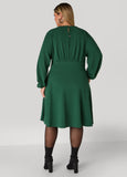 Split Sleeve Textured A Line Dress