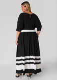 Striped A Line Maxi Dress