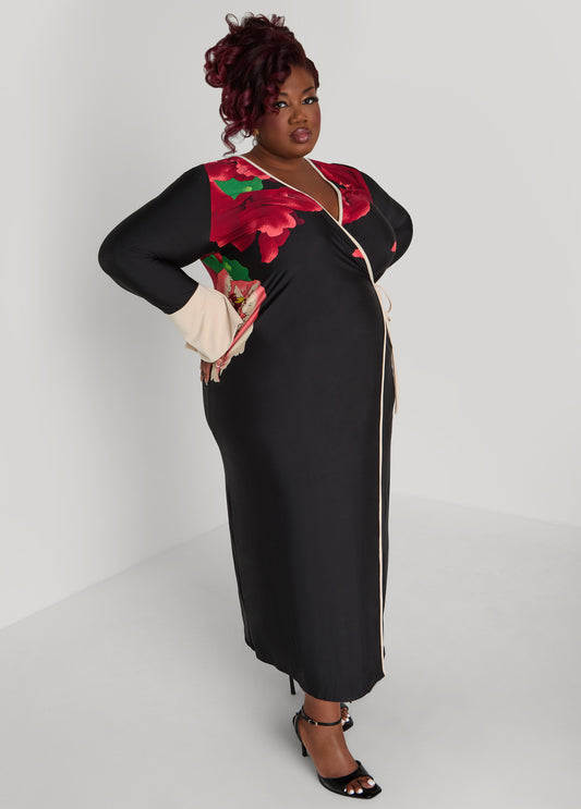 Floral Maxi Wrap Dress